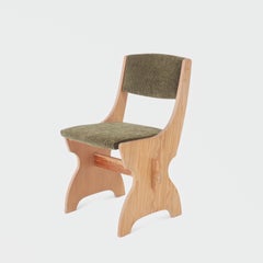 Set of Four Norwegian Pine Dining Chairs in Green Corduroy, 1960s