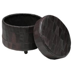 De Sede-Pouf aus Patchwork-Leder mit Rollen, Schweiz, 1960er Jahre