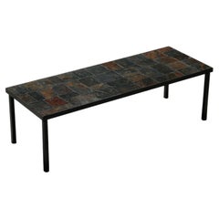 Metal and stone coffee table, France, 1950s