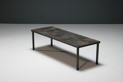 Metal and stone coffee table, France, 1950s