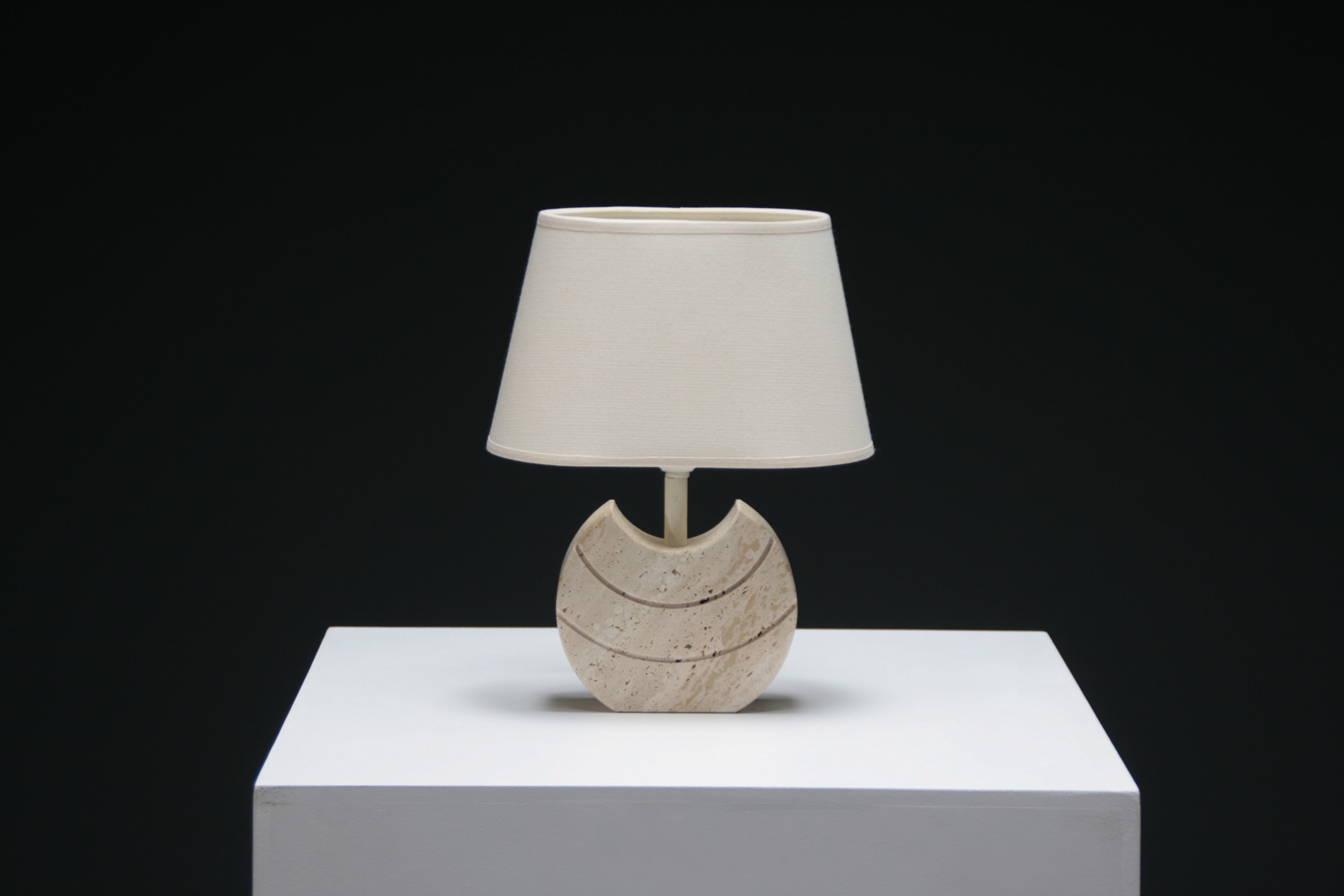 Travertine Table Lamp, Italian Style, 1970s For Sale at 1stDibs