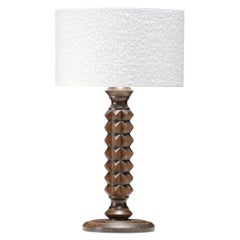 Wood Table Lamp, Inspired by Charles Dudouyt, France 1940s