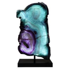 Lámpara de fluorita mexicana Decoración de lujo única con cristales naturales