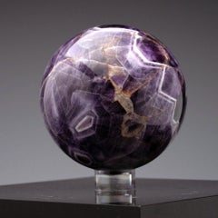 Chevron Amethyst Sphere, 3.5″ Genuine Brazilian Crystal