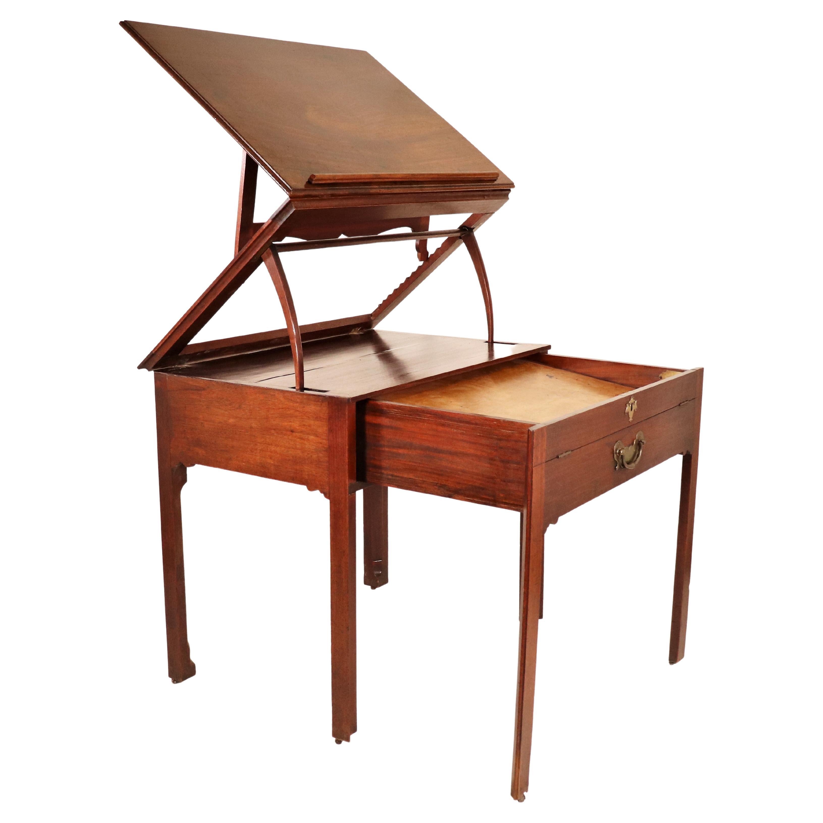 Rare bureau d'architecte d'époque géorgienne en acajou du 18ème siècle en vente