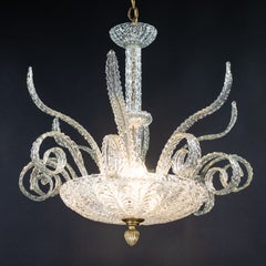 Importante lampadario Medusa di Murano degli anni ’40, attribuito a Ercole Barovier
