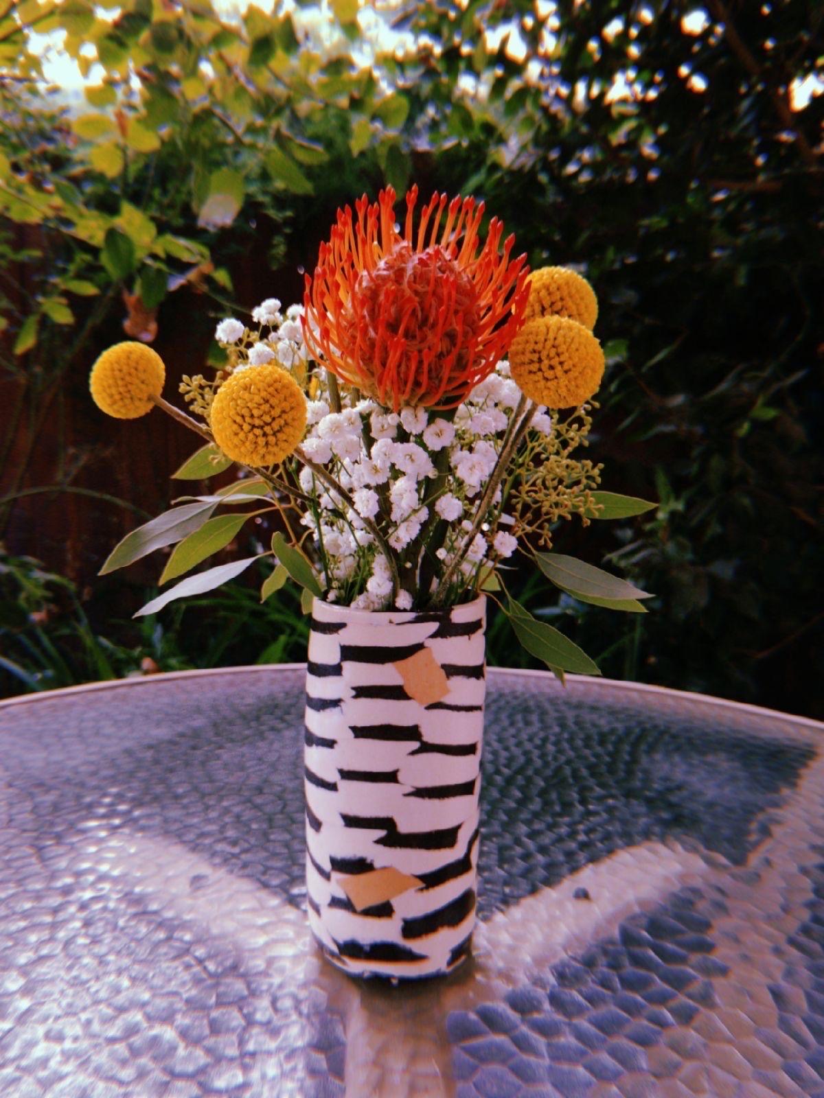 chequered vase