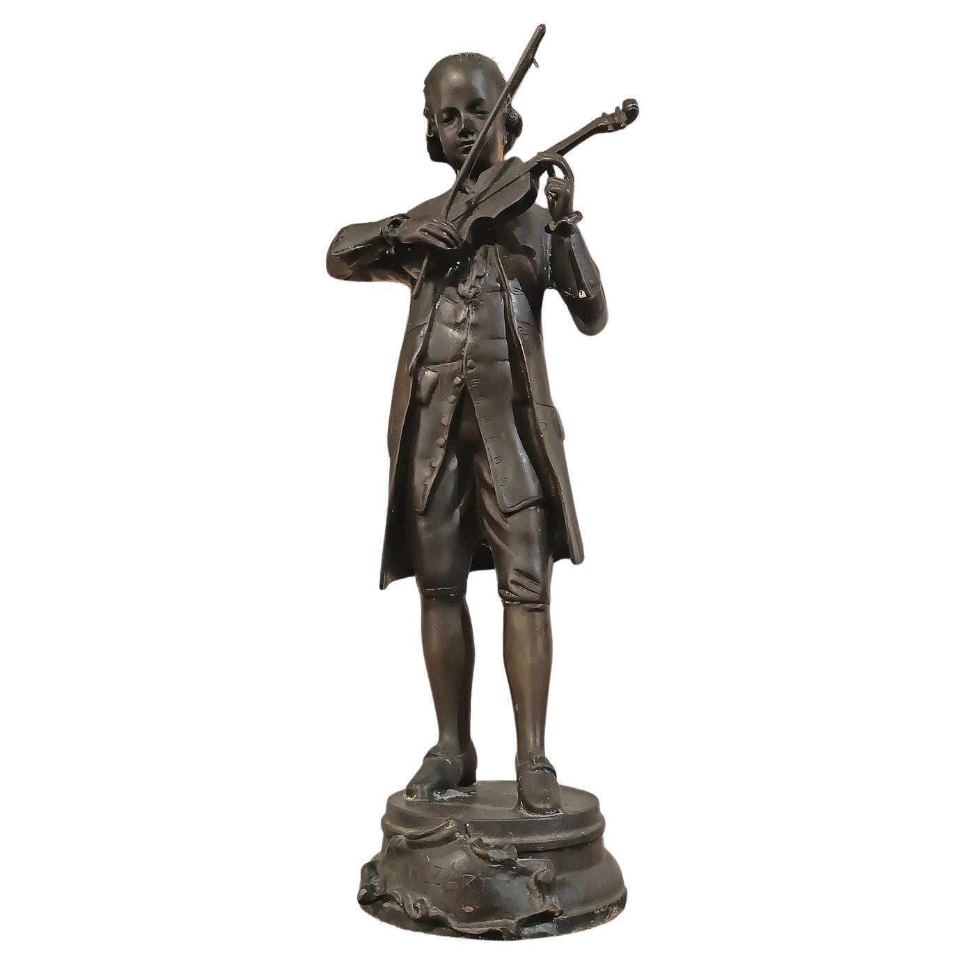 LATE 19th CENTURY BRONZE SCULPTURE PORTRAIT OF MOZART im Angebot