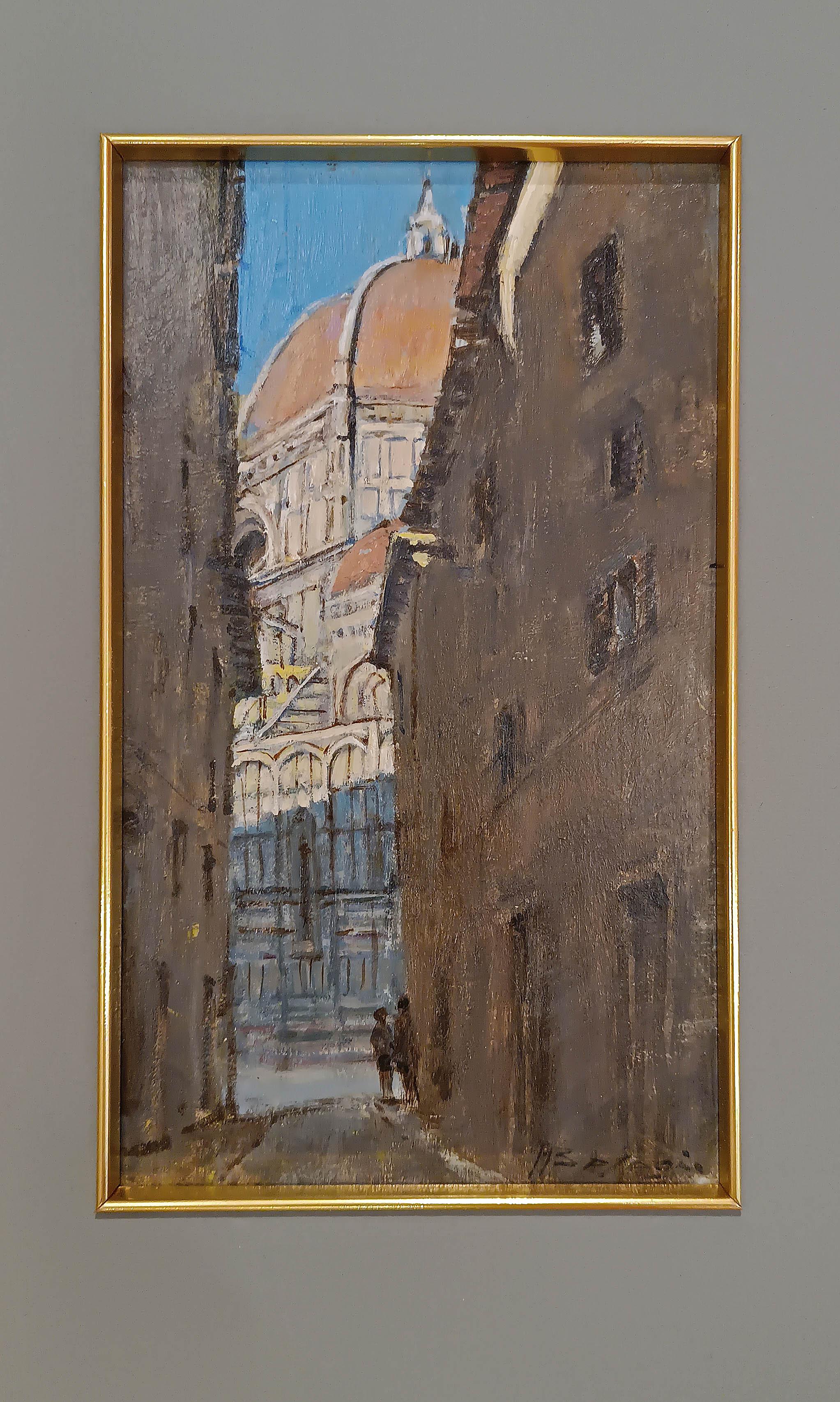 EARLY 20th CENTURY PAINTING WITH FLORENTINE VIEW (Italian) im Angebot