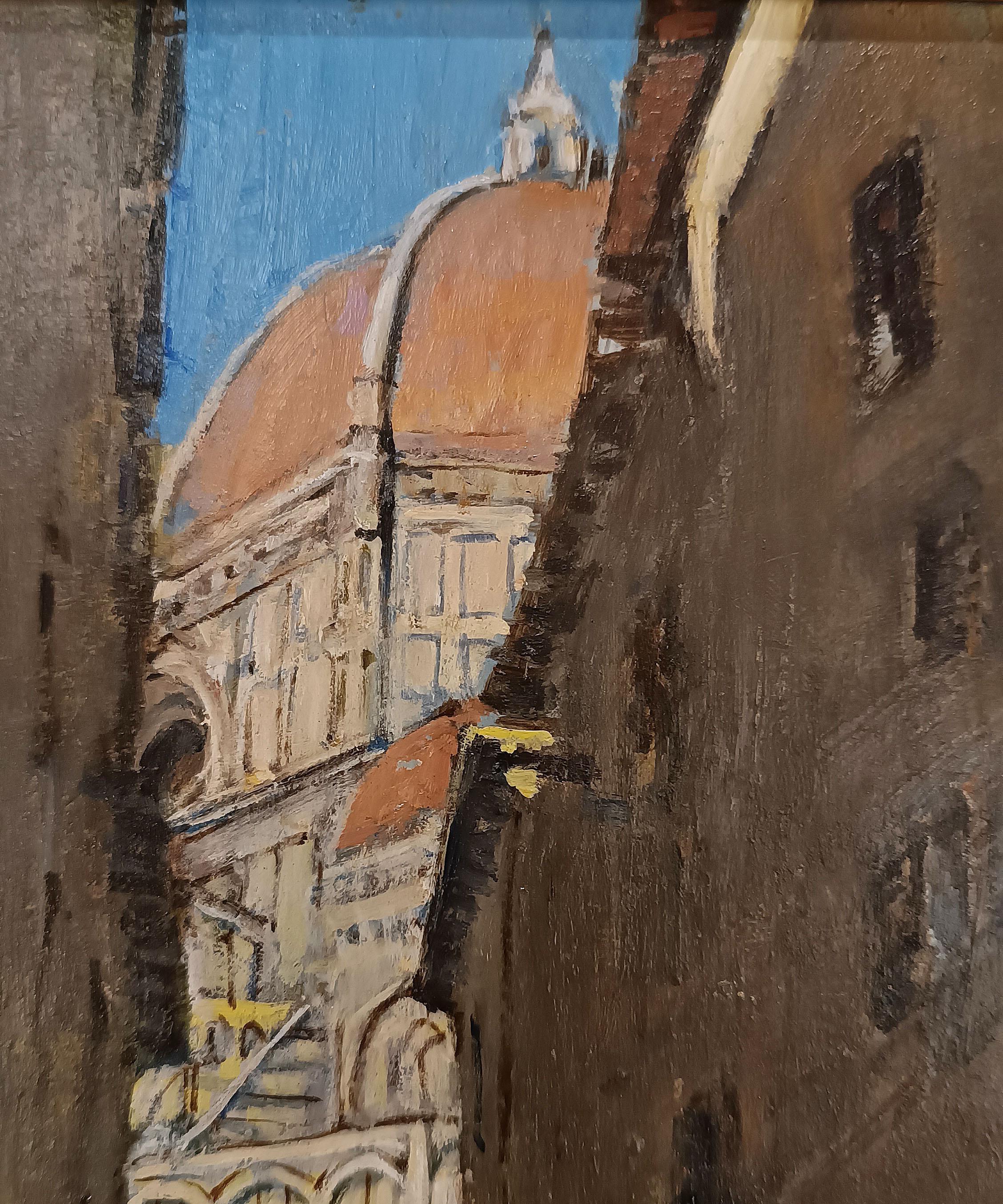 EARLY 20th CENTURY PAINTING WITH FLORENTINE VIEW im Zustand „Gut“ im Angebot in Firenze, FI