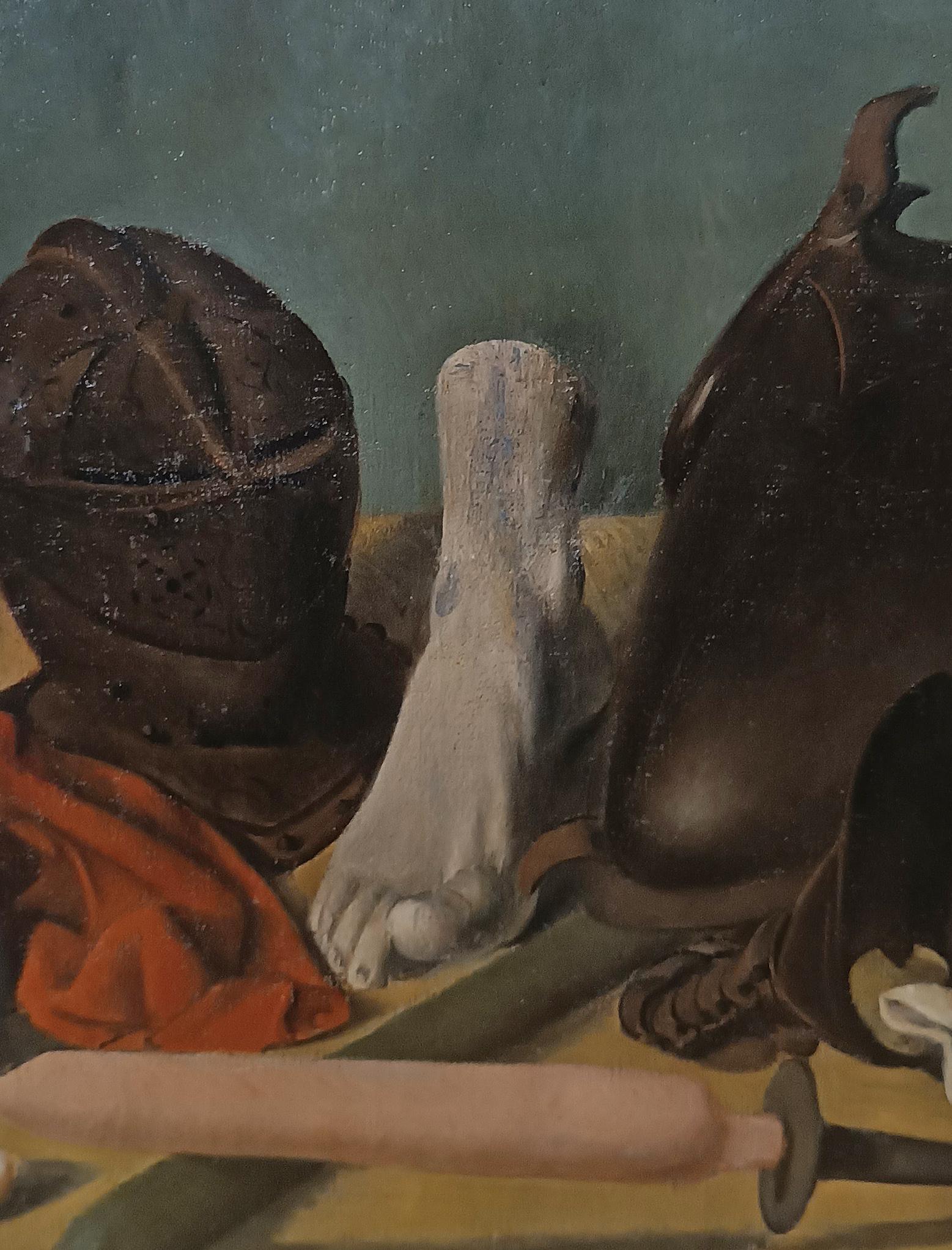 FIRST HALF OF THE 20th CENTURY PAINTING STILL LIFE WITH OBJECTS (Italian) im Angebot