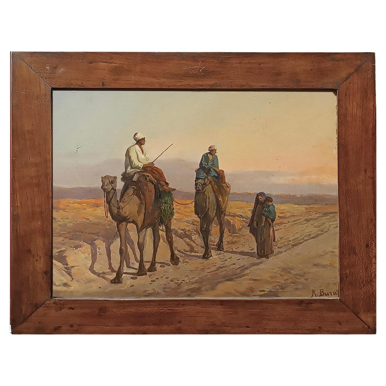 EARLY 20th CENTURY SMALL ORIENTALIST PAPER PAINTING