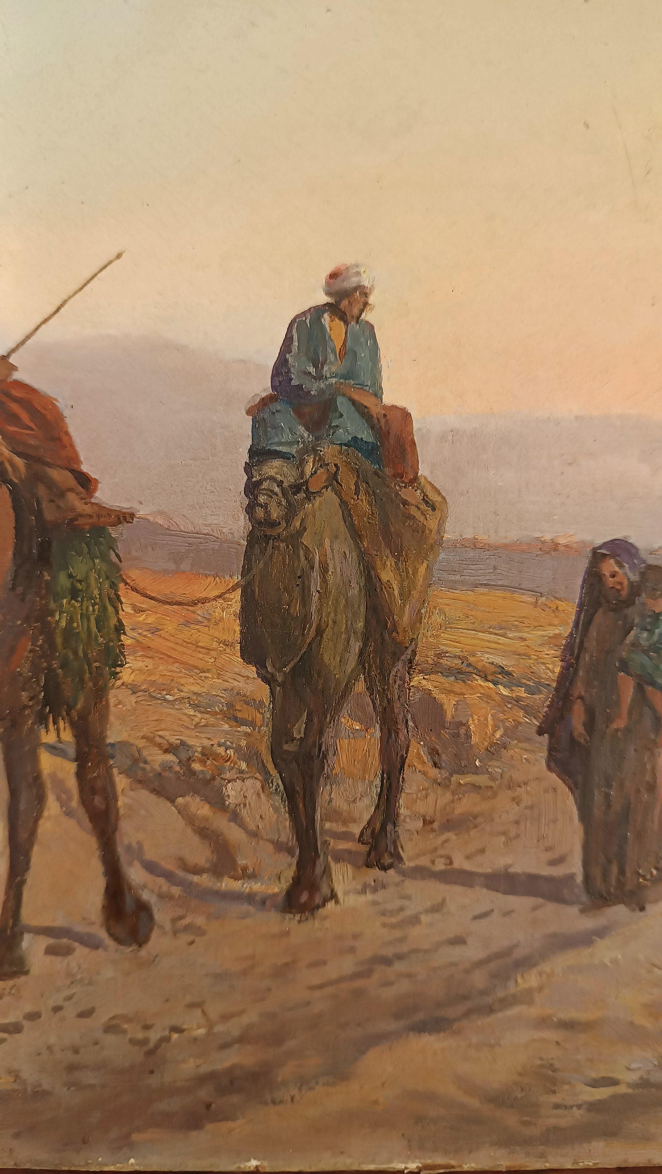EARLY 20th CENTURY SMALL ORIENTALIST PAPER PAINTING im Zustand „Gut“ im Angebot in Firenze, FI