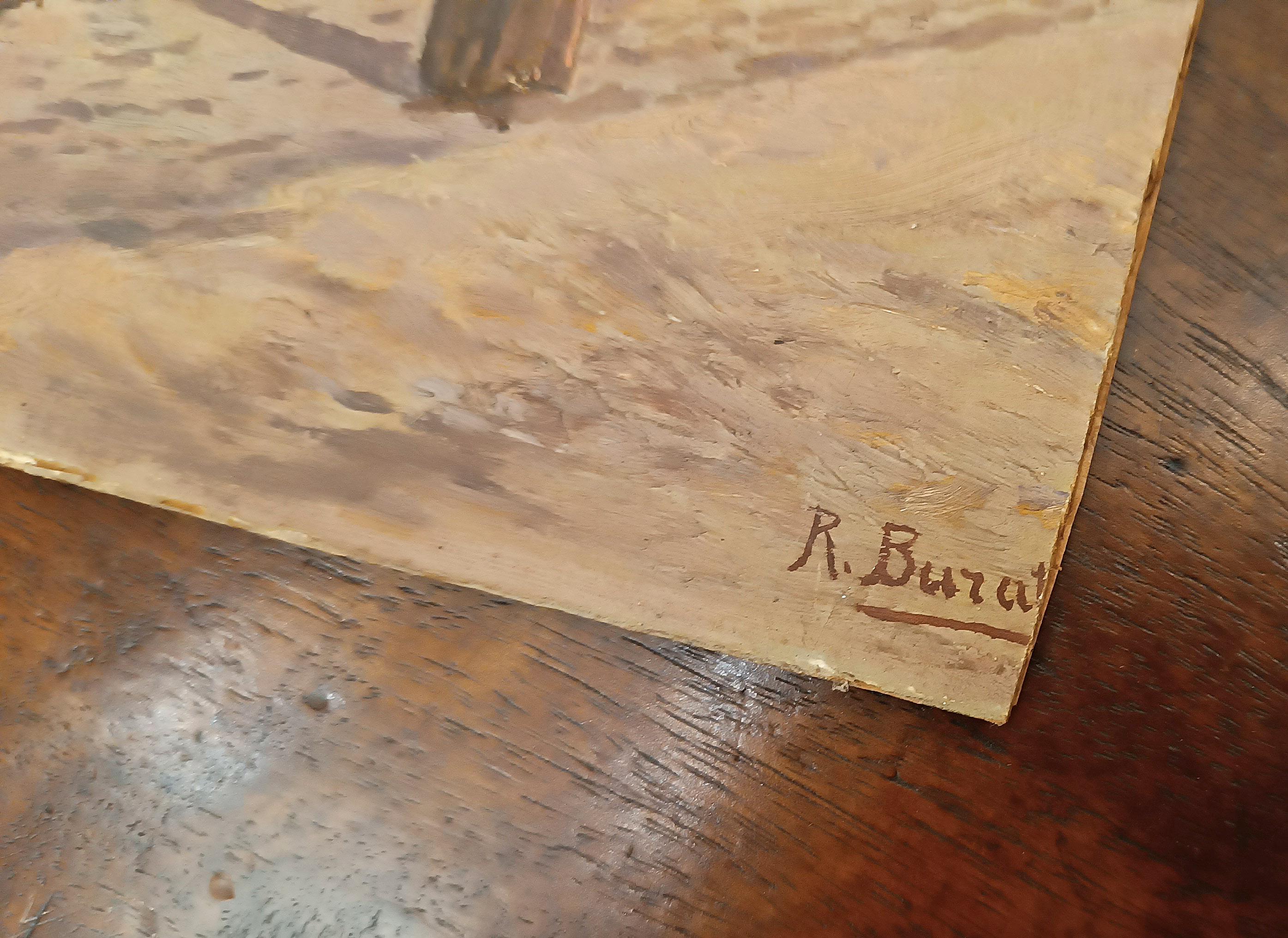 EARLY 20th CENTURY SMALL ORIENTALIST PAPER PAINTING (Holz) im Angebot