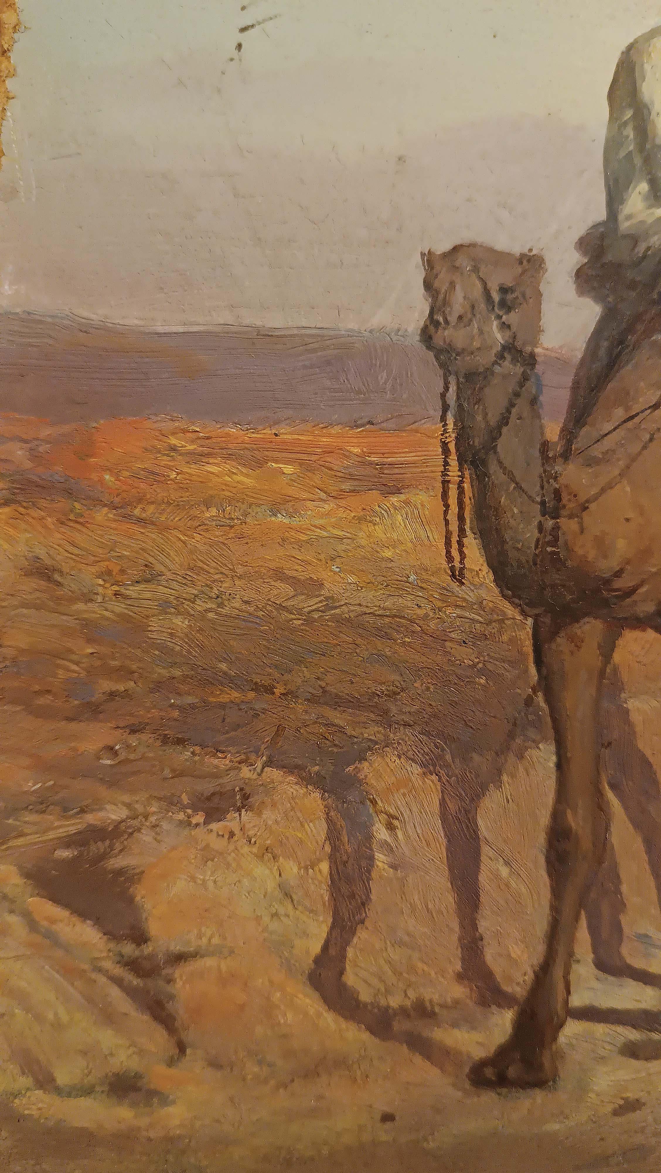 EARLY 20th CENTURY SMALL ORIENTALIST PAPER PAINTING im Angebot 3