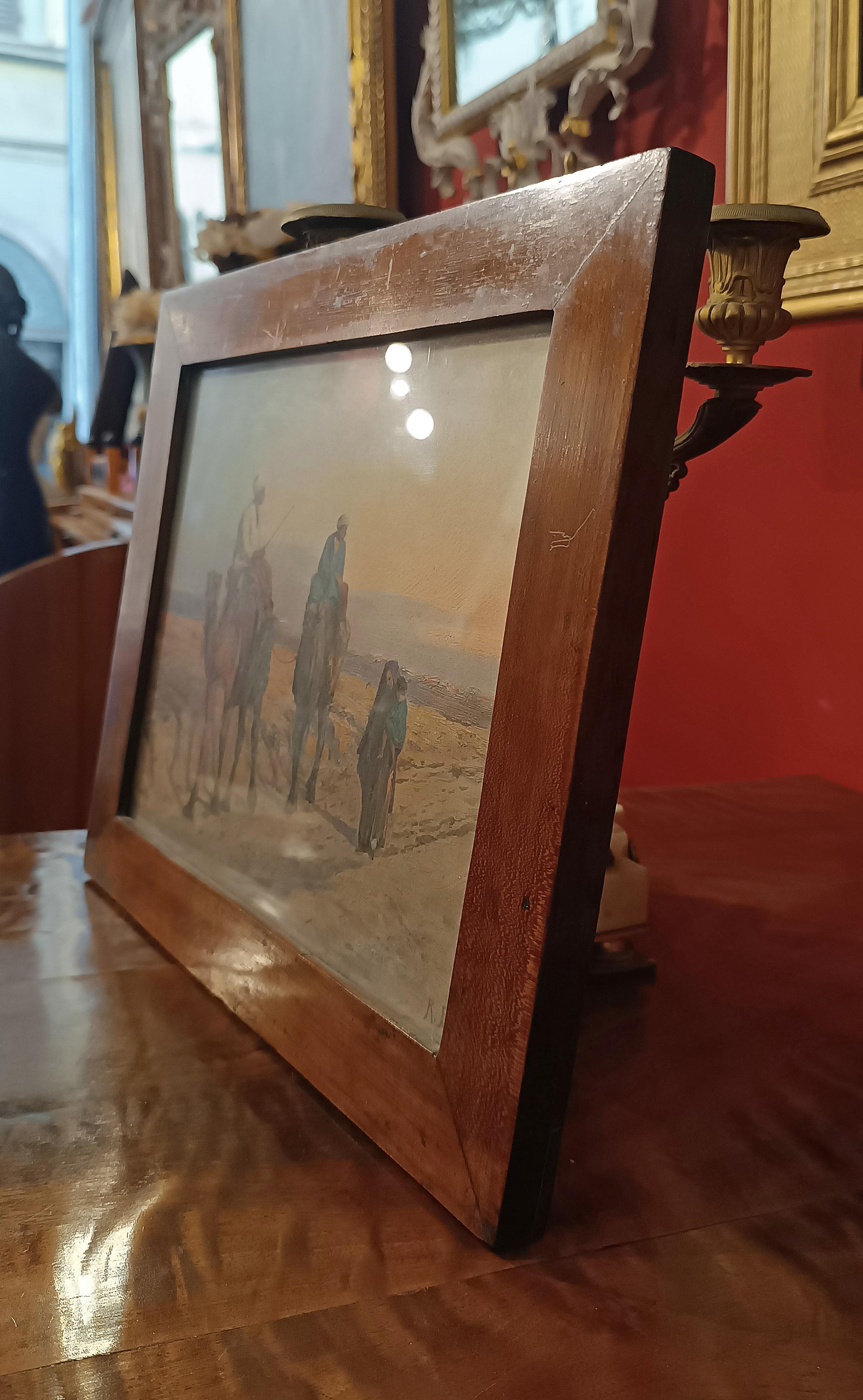 EARLY 20th CENTURY SMALL ORIENTALIST PAPER PAINTING im Angebot 1