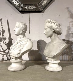 PAIRE DE BUSTS EN PORCELAINE « BISCUIT » DE LA FIN DU XIXe SIÈCLE