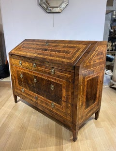 LATE 18TH-CENTURY INLAID DROP-FRONT WRITING DESK