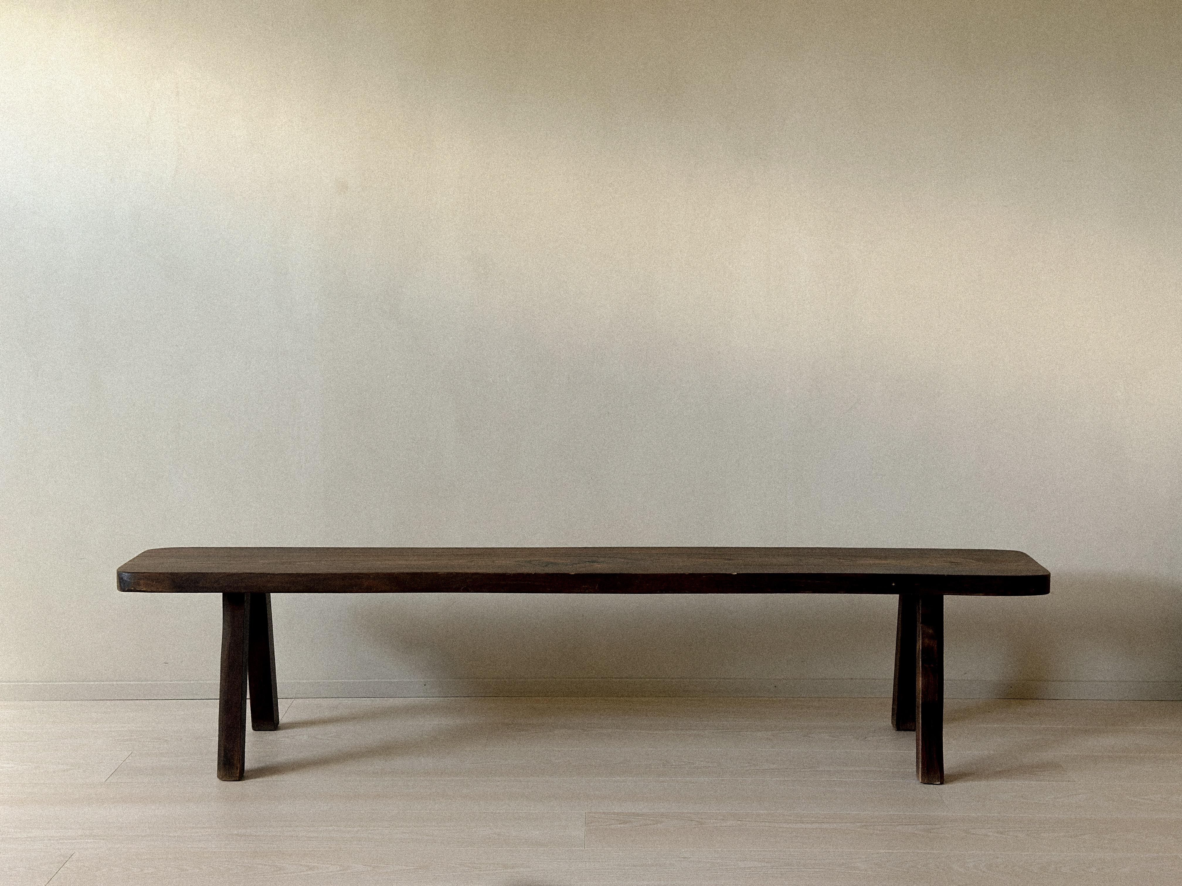 Oak A Brutalist Bench by Aranjou, France, c. 1960s For Sale