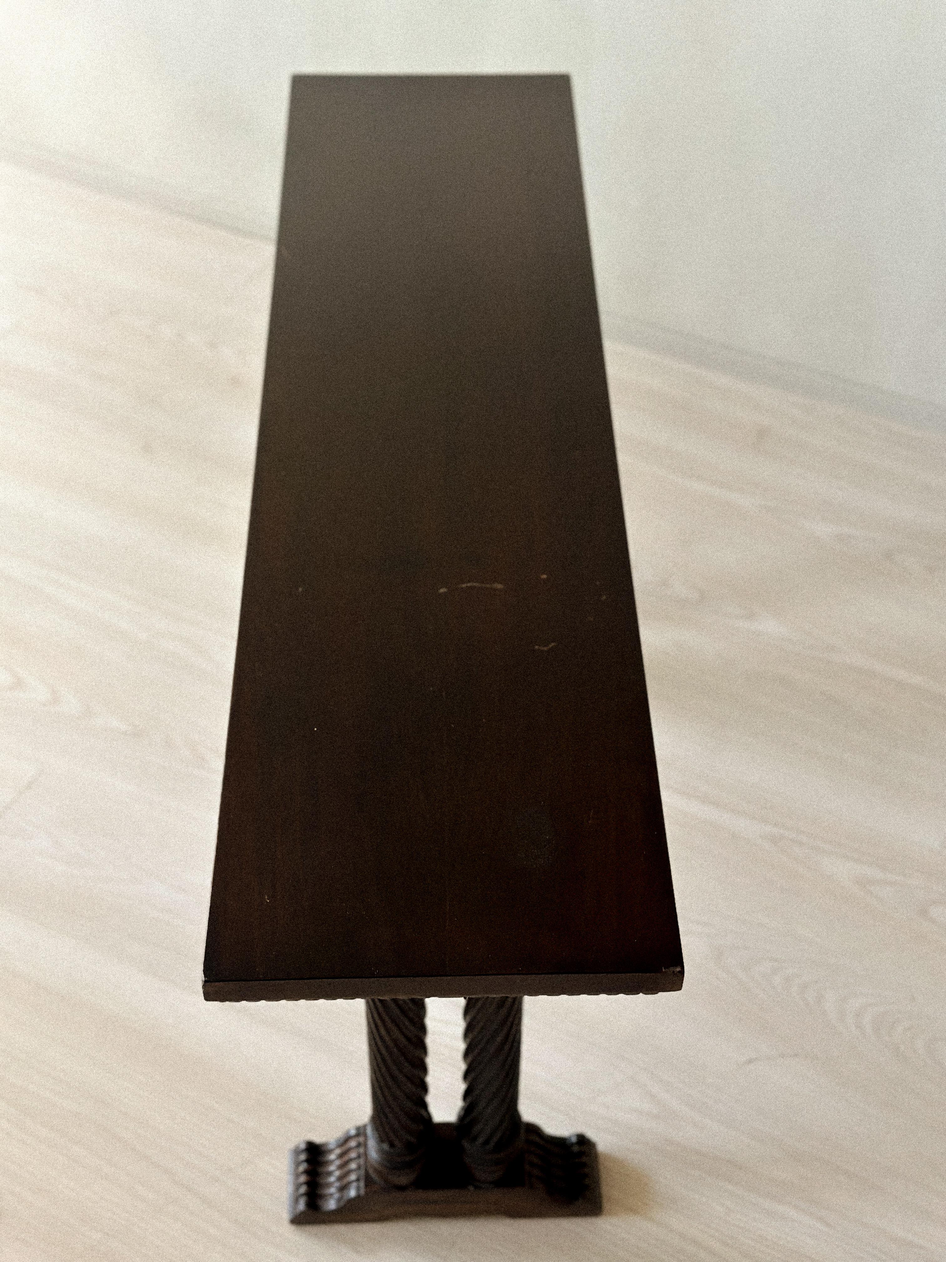 Beech Art Deco Console Table, Spain c. 1930s For Sale