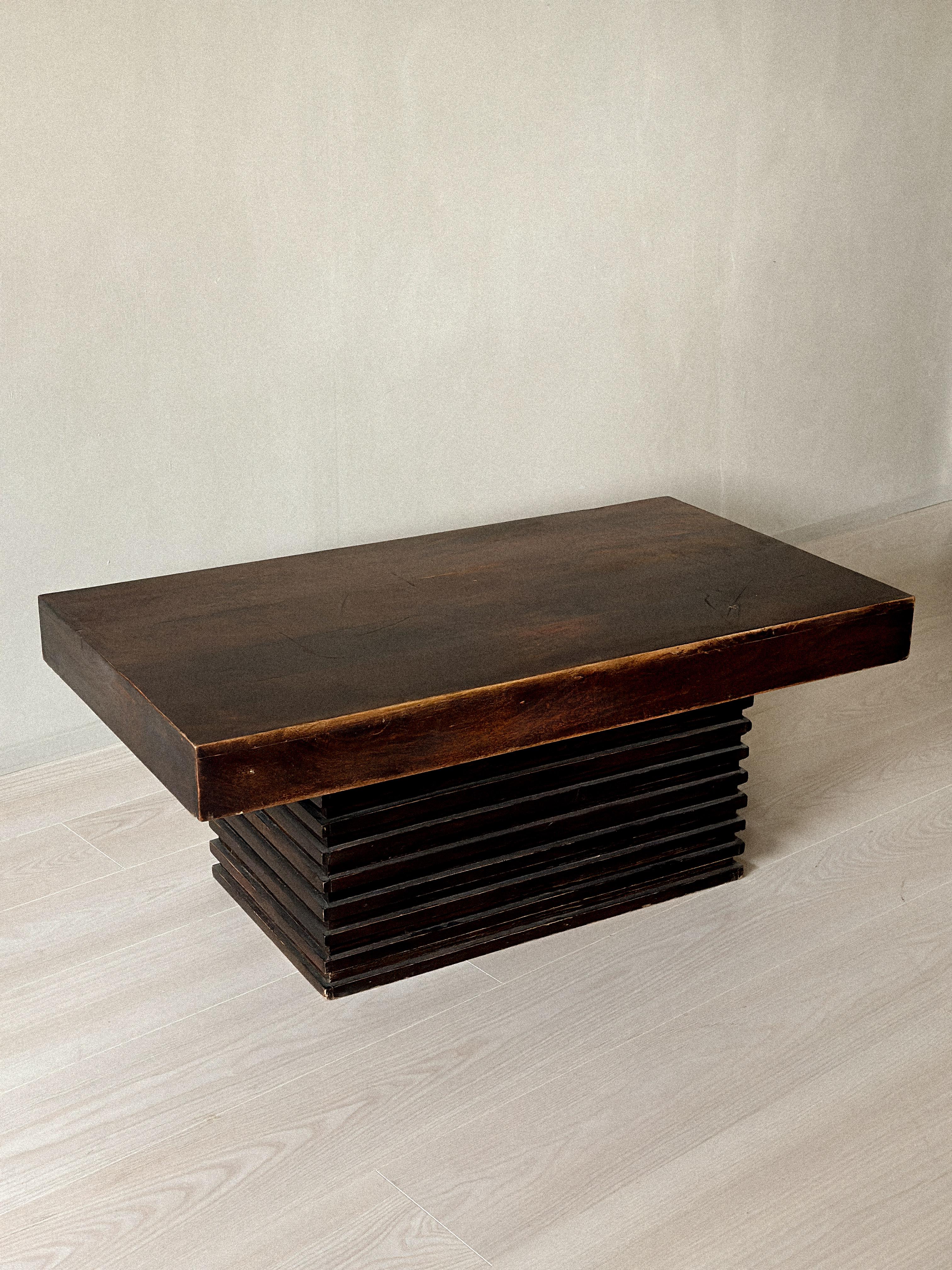 Mid-Century Modern Spanish Modernist Coffee Table with Stacked Base, c. 1960s For Sale
