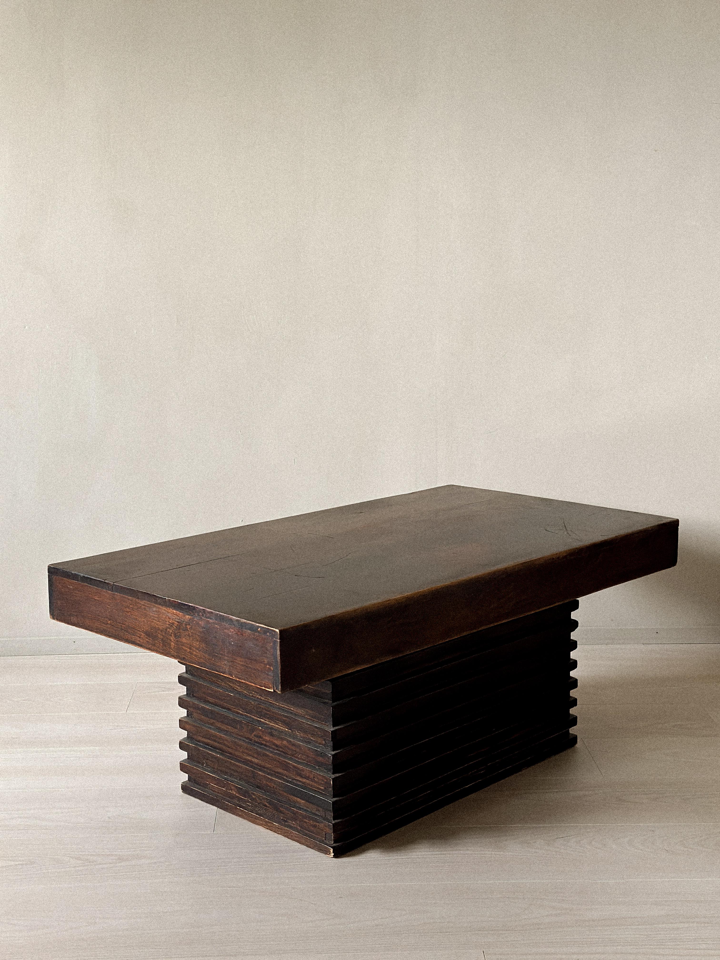 Spanish Modernist Coffee Table with Stacked Base, c. 1960s For Sale 1