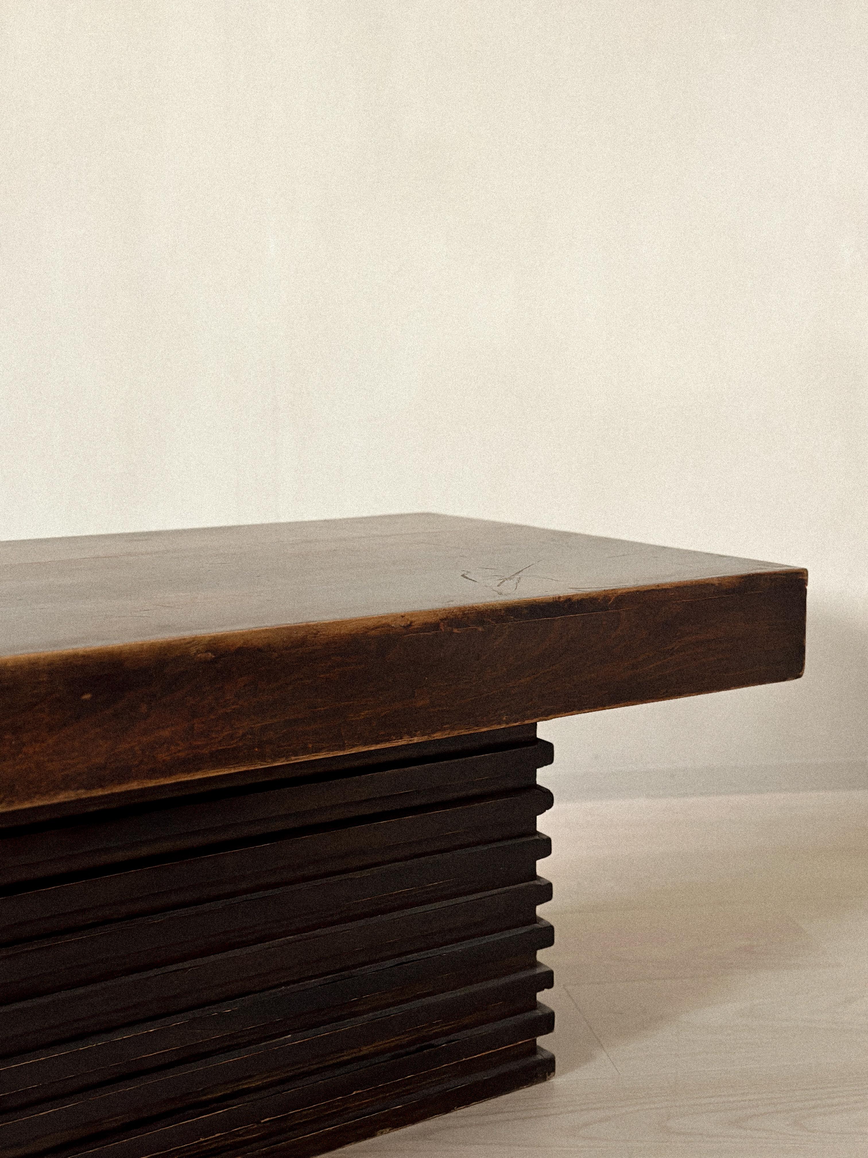 Spanish Modernist Coffee Table with Stacked Base, c. 1960s In Good Condition For Sale In Hønefoss, 30