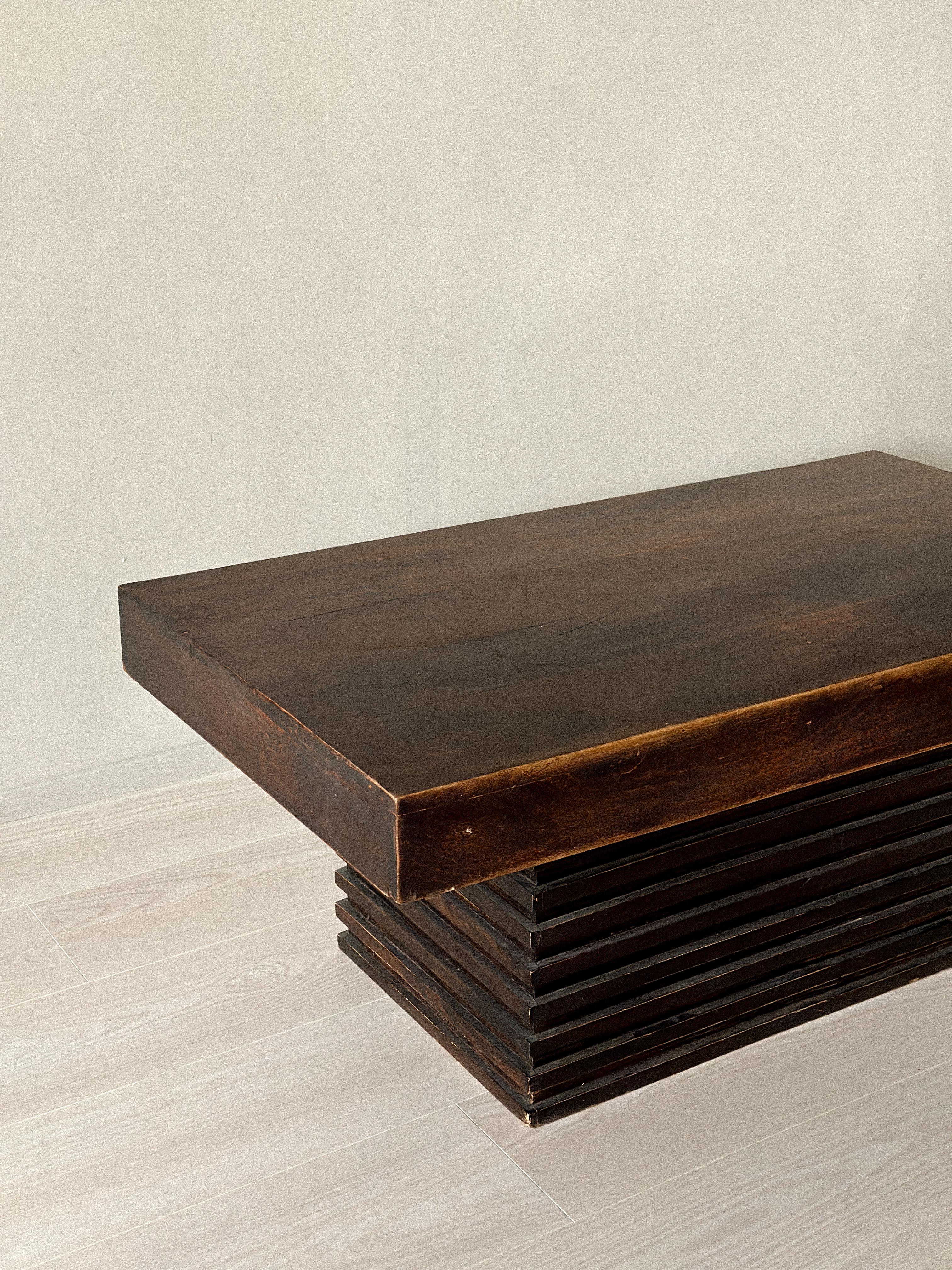 Spanish Modernist Coffee Table with Stacked Base, c. 1960s For Sale 3