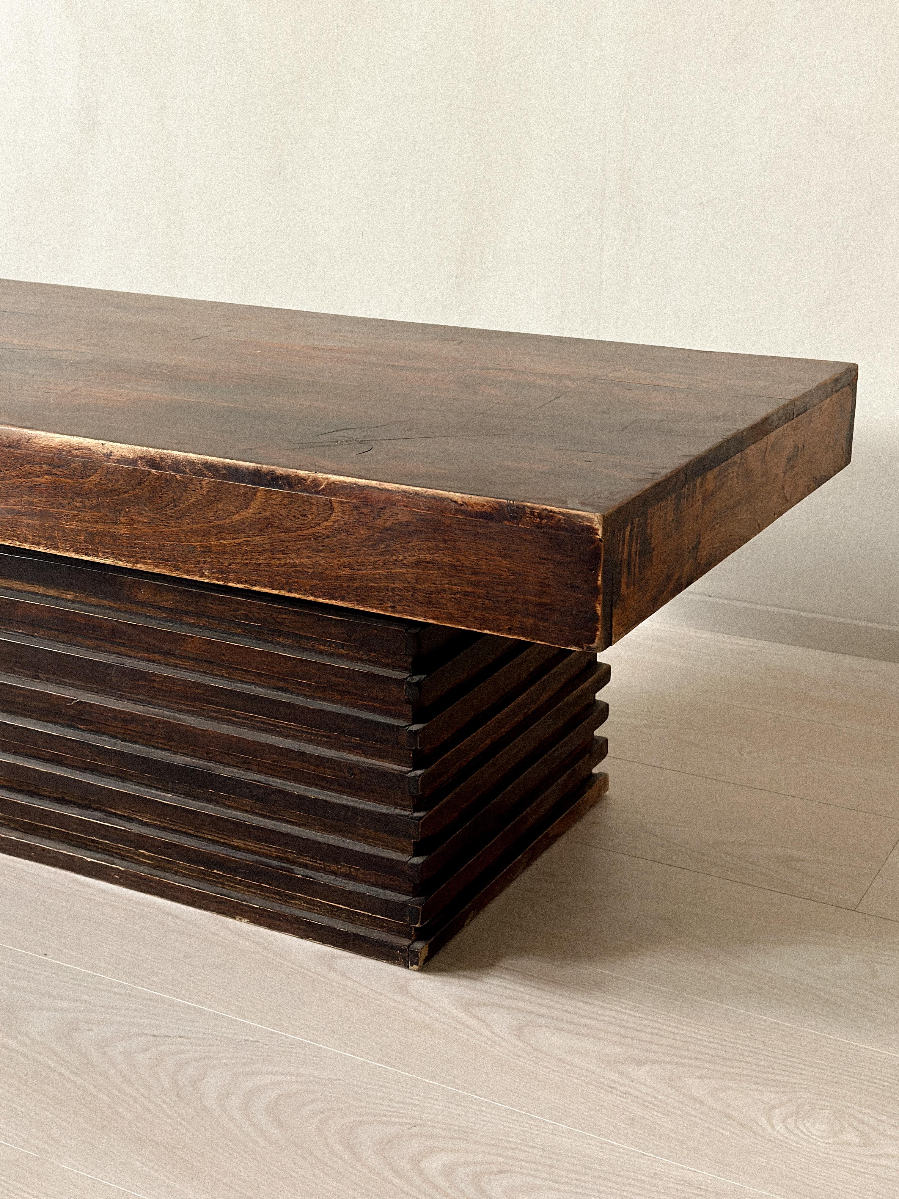 Spanish Modernist Coffee Table with Stacked Base, c. 1960s For Sale 5