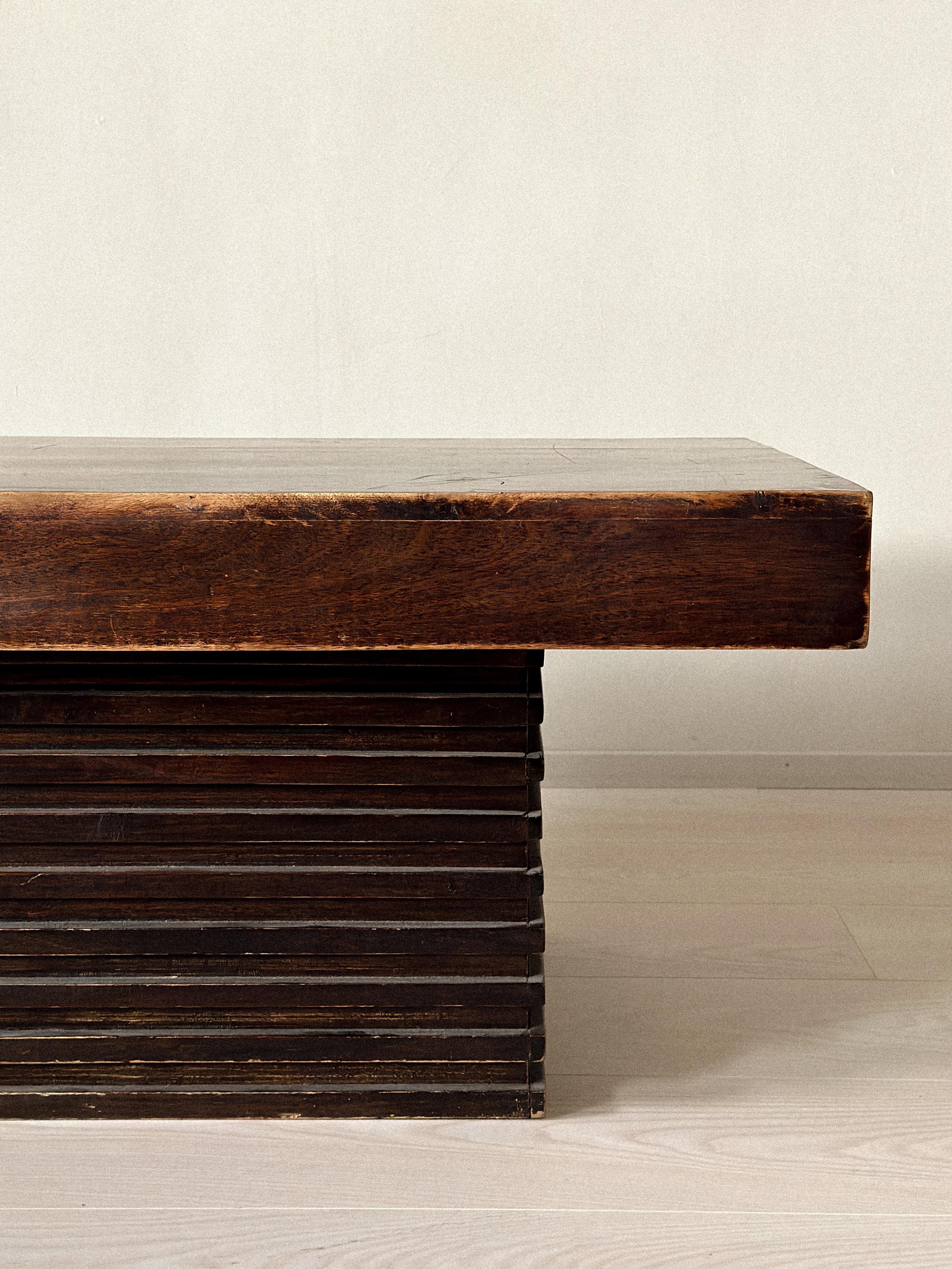 Spanish Modernist Coffee Table with Stacked Base, c. 1960s For Sale 4