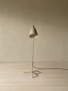 A Swedish Mid-Century Floor Lamp, Grey Lacquered, c. 1950s