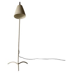 A Swedish Mid-Century Floor Lamp, Grey Lacquered, c. 1950s