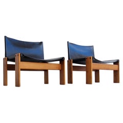 Afra & Tobia Scarpa for Molteni Pair of 'Monk' Lounge Chairs