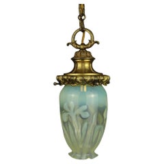 Art Nouveau John Walsh Walsh Pendentif en verre Vaseline c1900