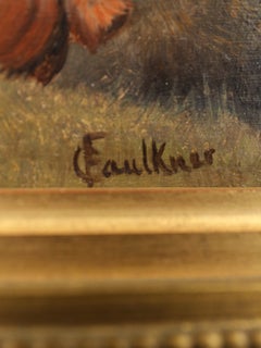Set of Four Victorian Fox Hunting Oil Paintings by Charles Faulkner, Dated 1891
