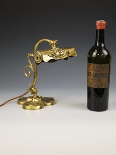 Art Nouveau Brass Piano or Desk Lamp, Circa 1900