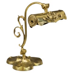 Art Nouveau Brass Piano or Desk Lamp, Circa 1900