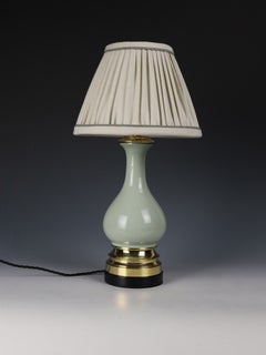 Late Victorian French Celadon Glazed Ceramic Table Lamp, Circa 1890–1910