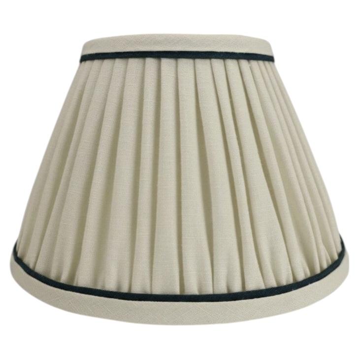 Small Empire Lampshade – Ecru with Ink Trim  Handmade in the UK