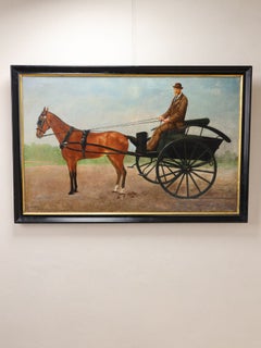 Henry Stuyck, 19th Century Folk Art Horse and Carriage Painting, Caporal, 1883