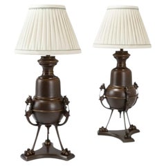 Pair of 19th Century Aesthetic Movement Bronze Table Lamps, c.1880