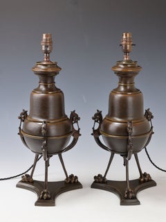 Pair of 19th Century Aesthetic Movement Bronze Table Lamps, c.1880