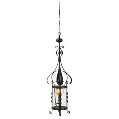 Large Arts & Crafts Hand-Forged Wrought Iron Country House Lantern, c.1880