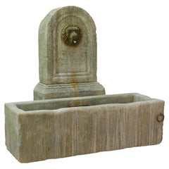 18th Century Hand-Carved Limestone Fountain for Rustic French Gardens