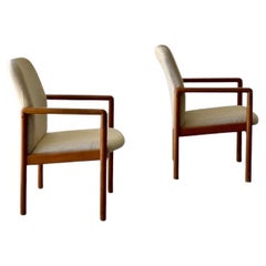 Vintage Benny Linden Modernist Teak Arm Chairs 