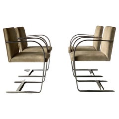 Set of 4 Midcentury Knoll Mies van der Rohe Brno Flat Bar Chairs