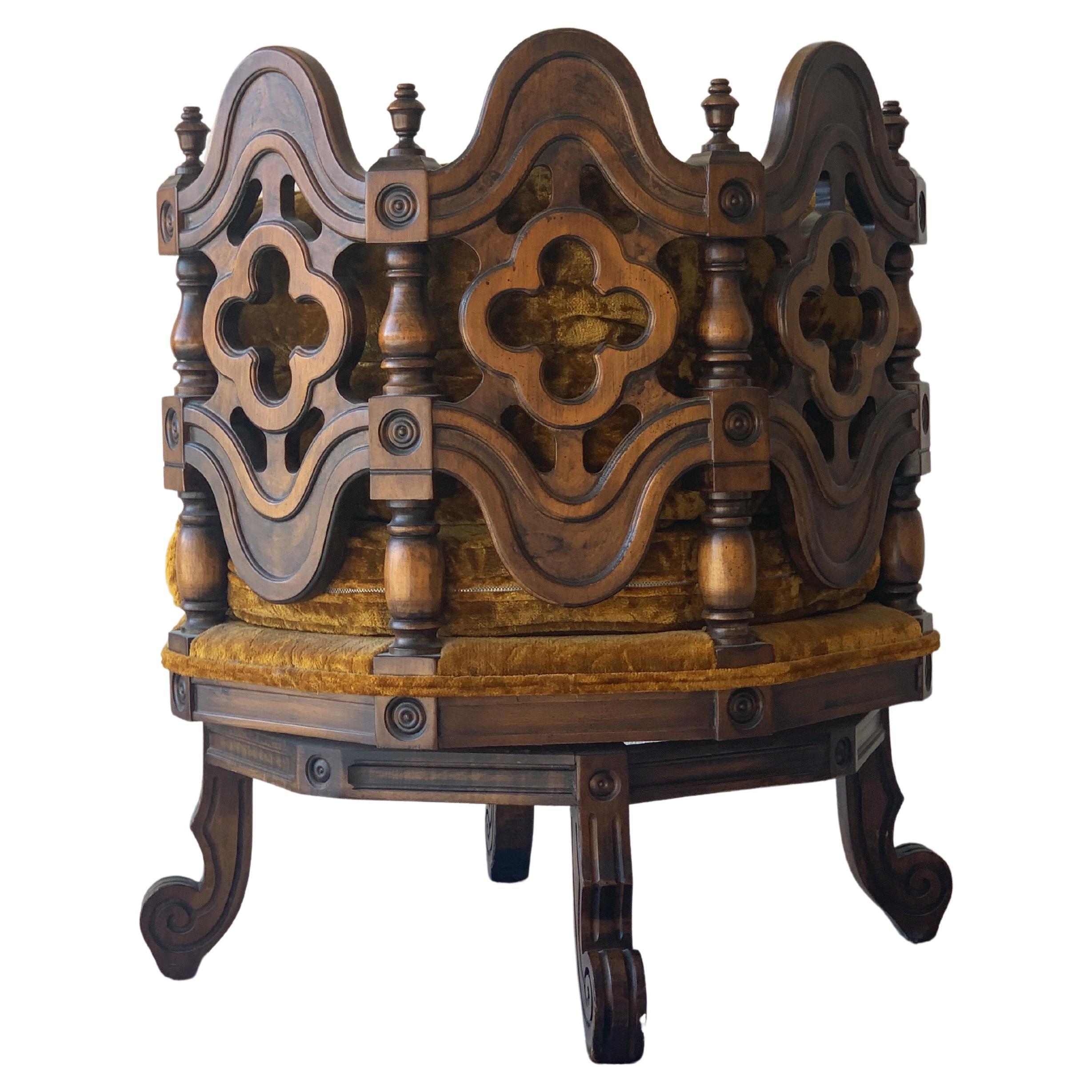 Gothic American Parlor Chair  For Sale