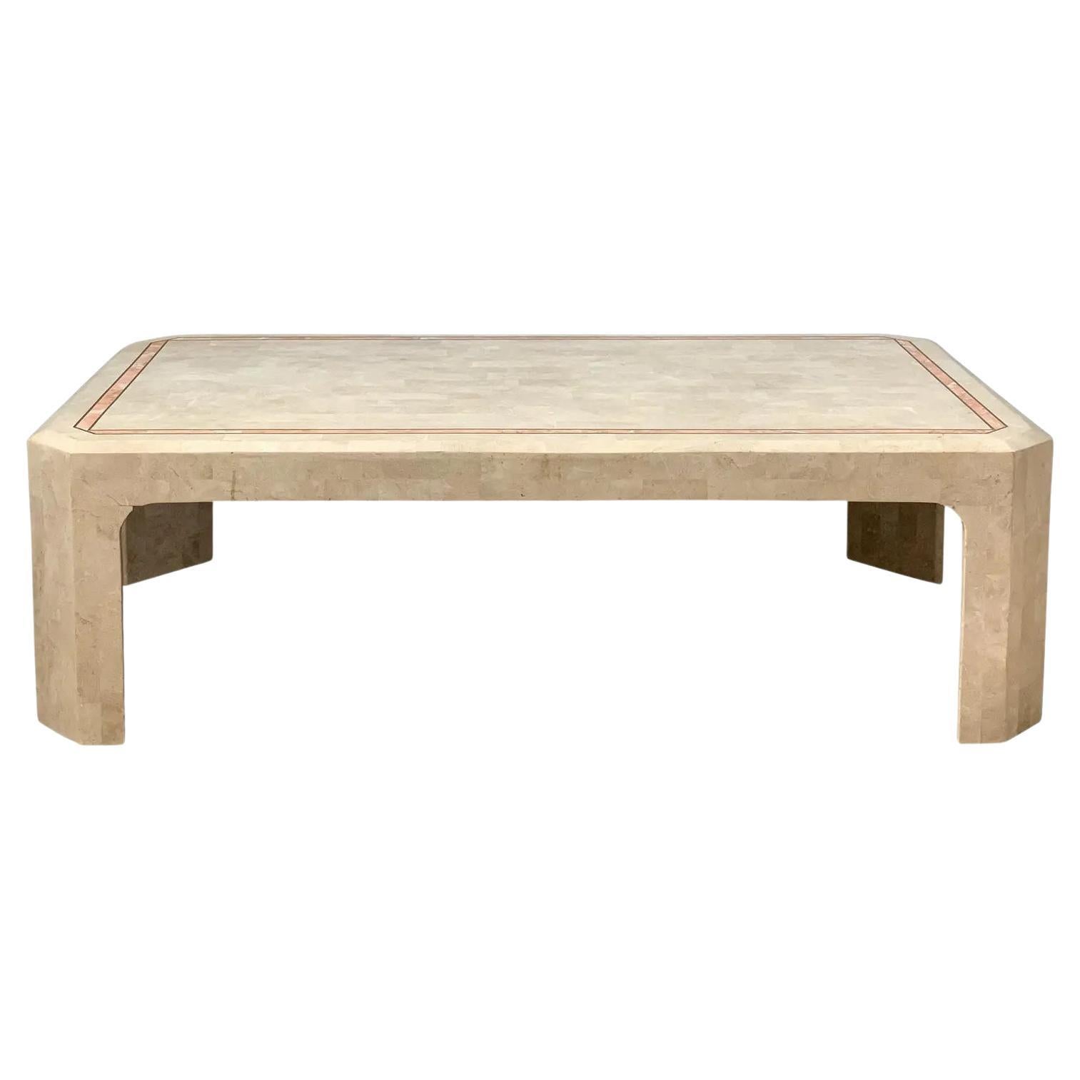Post Modern Maitland Smith Tessellated Stone Coffee Table For Sale