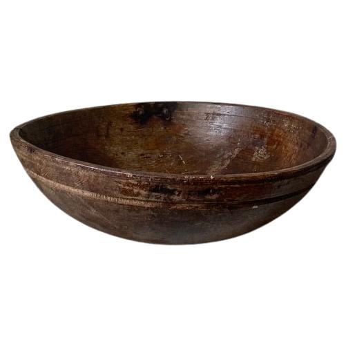 20th c. Oversized Aged Handmade Bowl