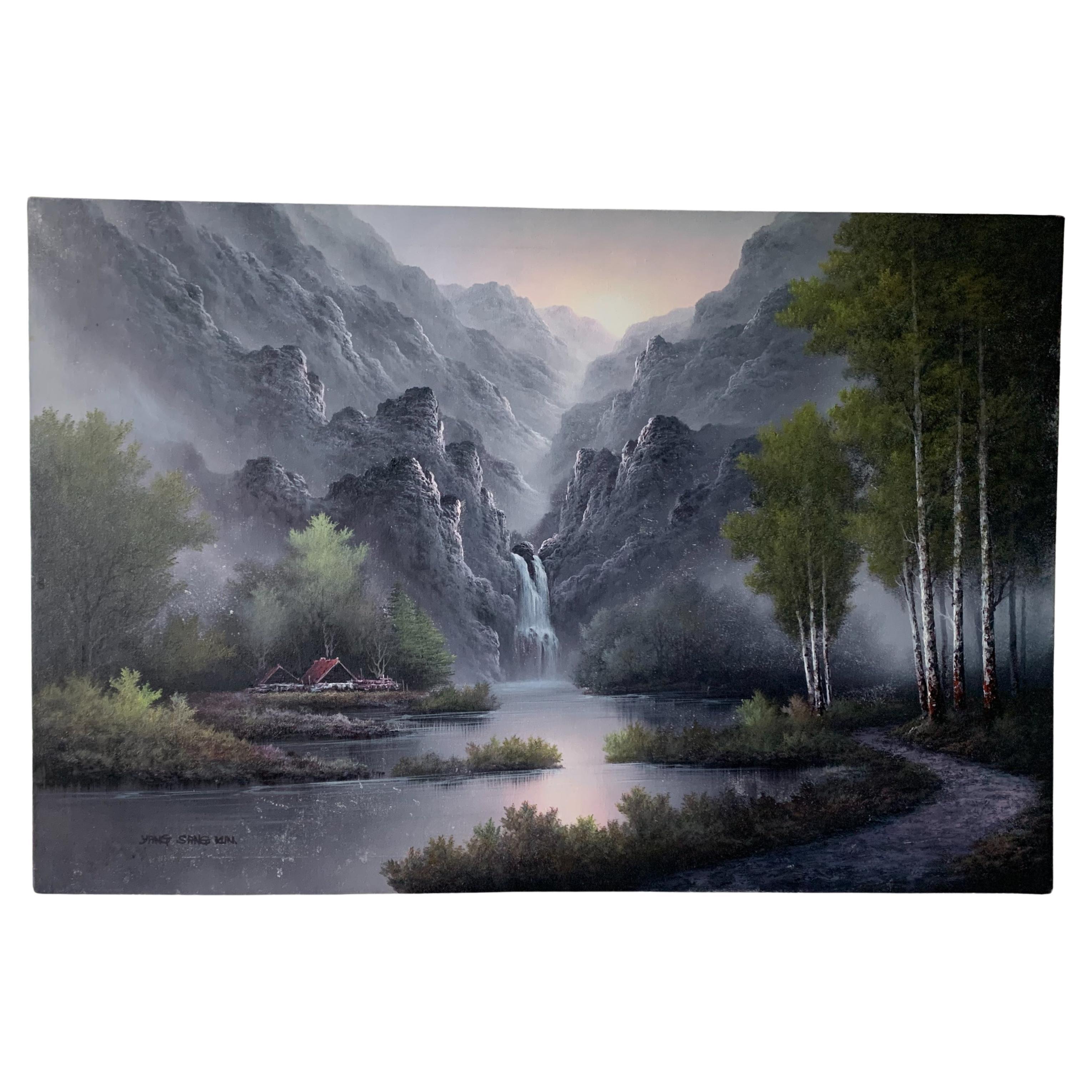 20th. Century Surrealist Landscape Painting For Sale